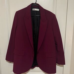 Zara Deep Red Tailored Blazer